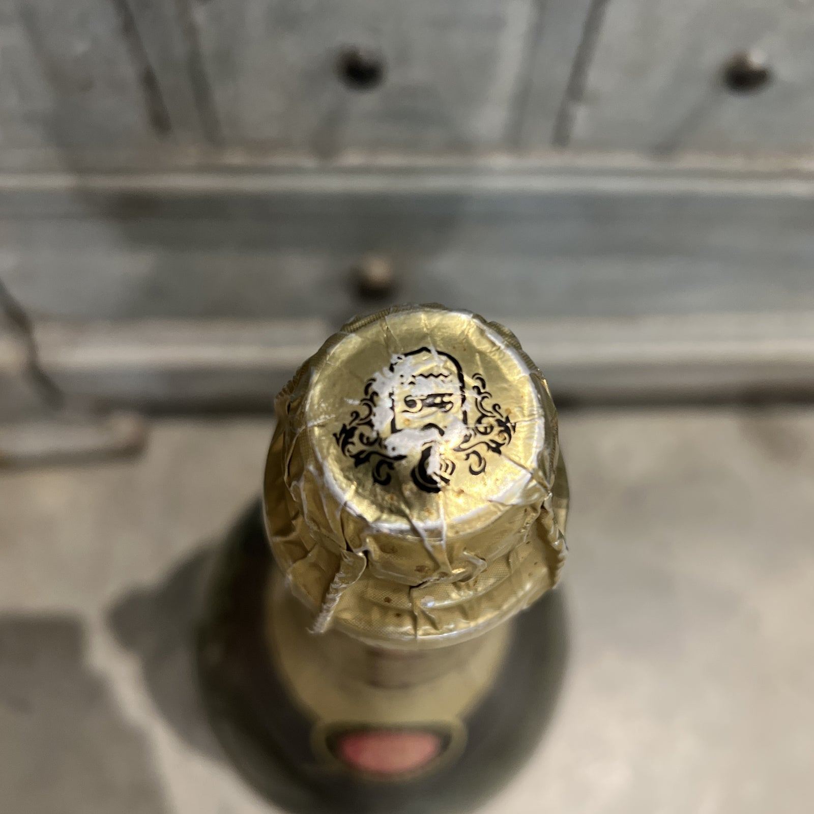 Mid-Century Modern Oversized Piper-Heidsieck Glass Champagne Bottle - The White Barn Antiques
