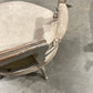 Distressed Louis XVI Oval Back Arm Chair - The White Barn Antiques
