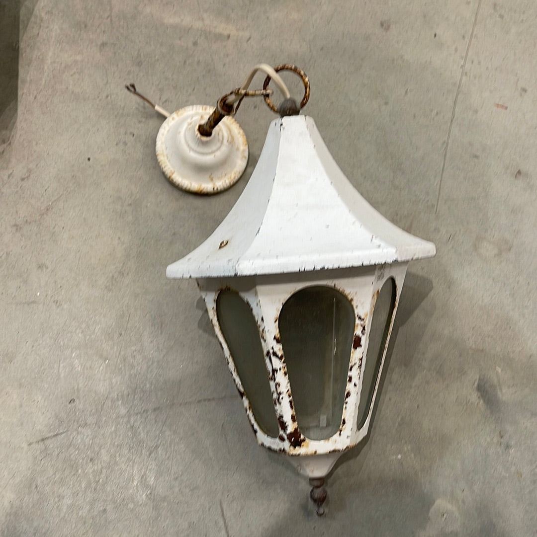 Iron Lamp White - The White Barn Antiques