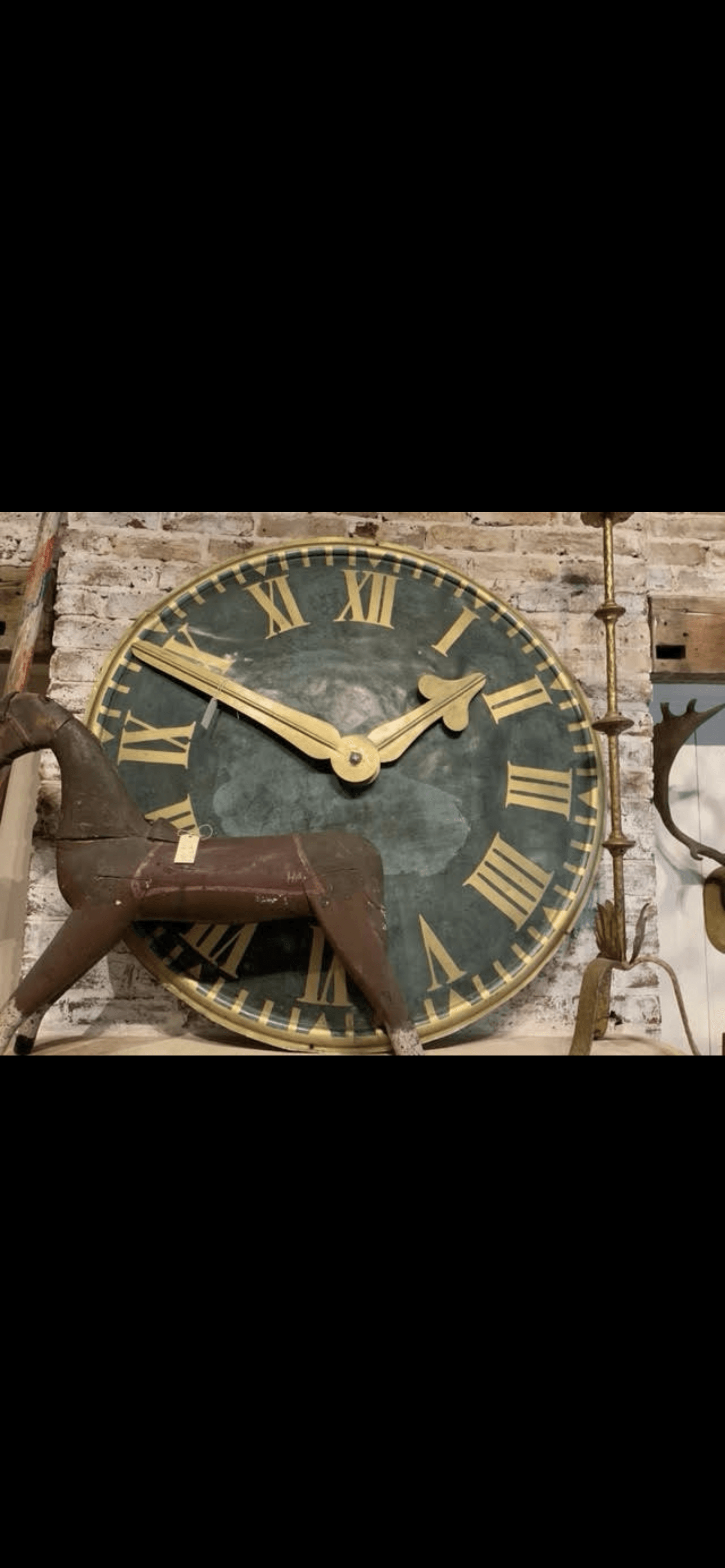 19th Century Verdigris Copper Clock Face - The White Barn Antiques