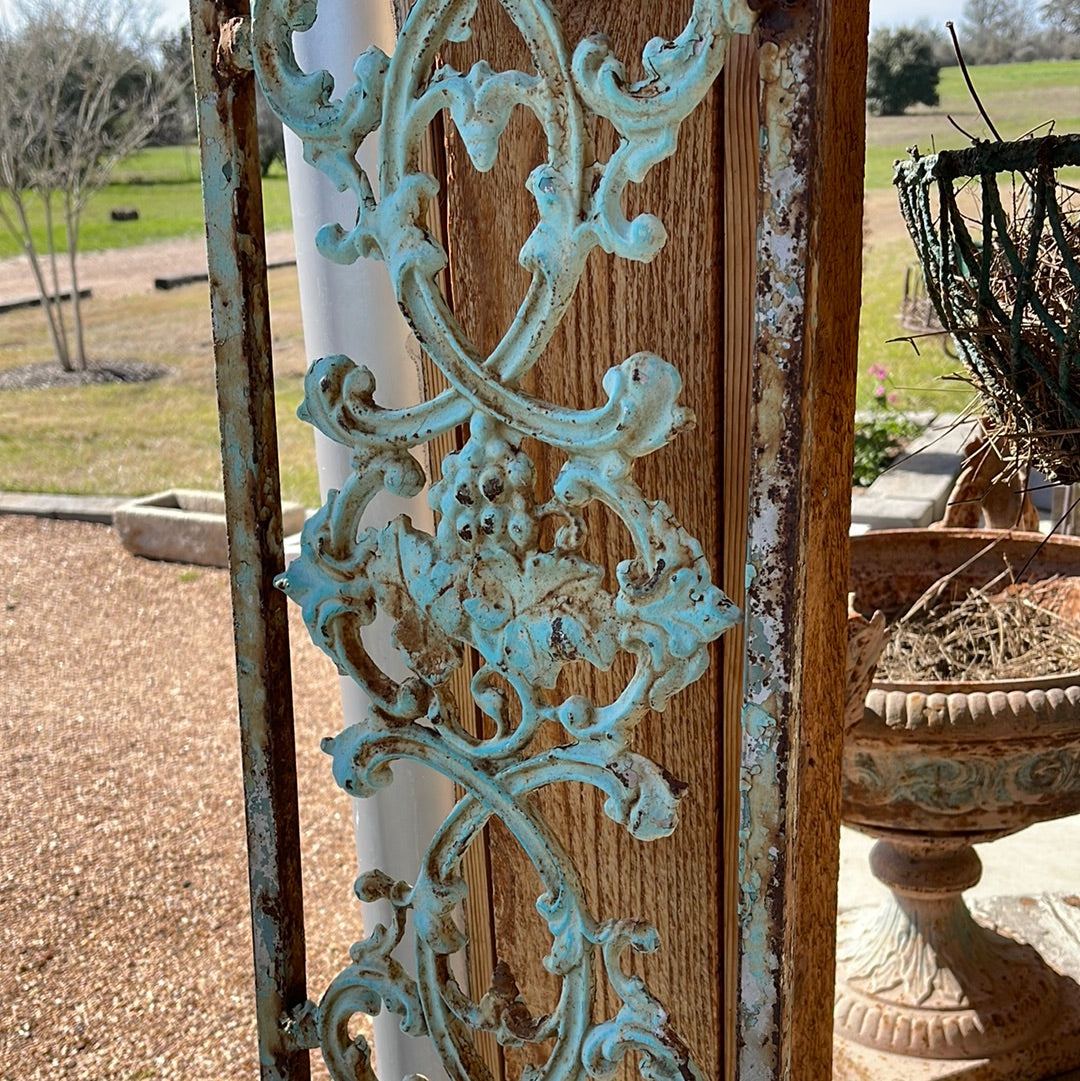 Turquoise Fretwork / Iron - The White Barn Antiques