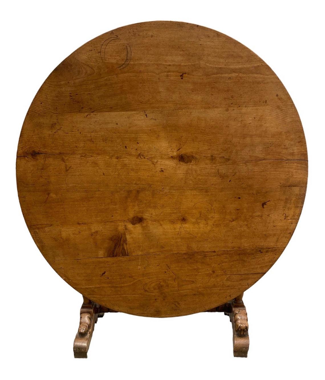 Vendage Table with Carved Detail - The White Barn Antiques