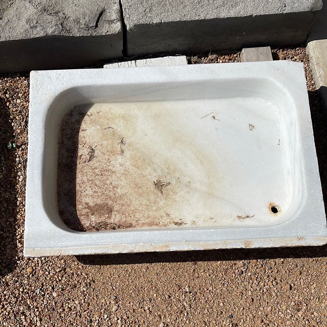 Spanish White Marble Sink - The White Barn Antiques
