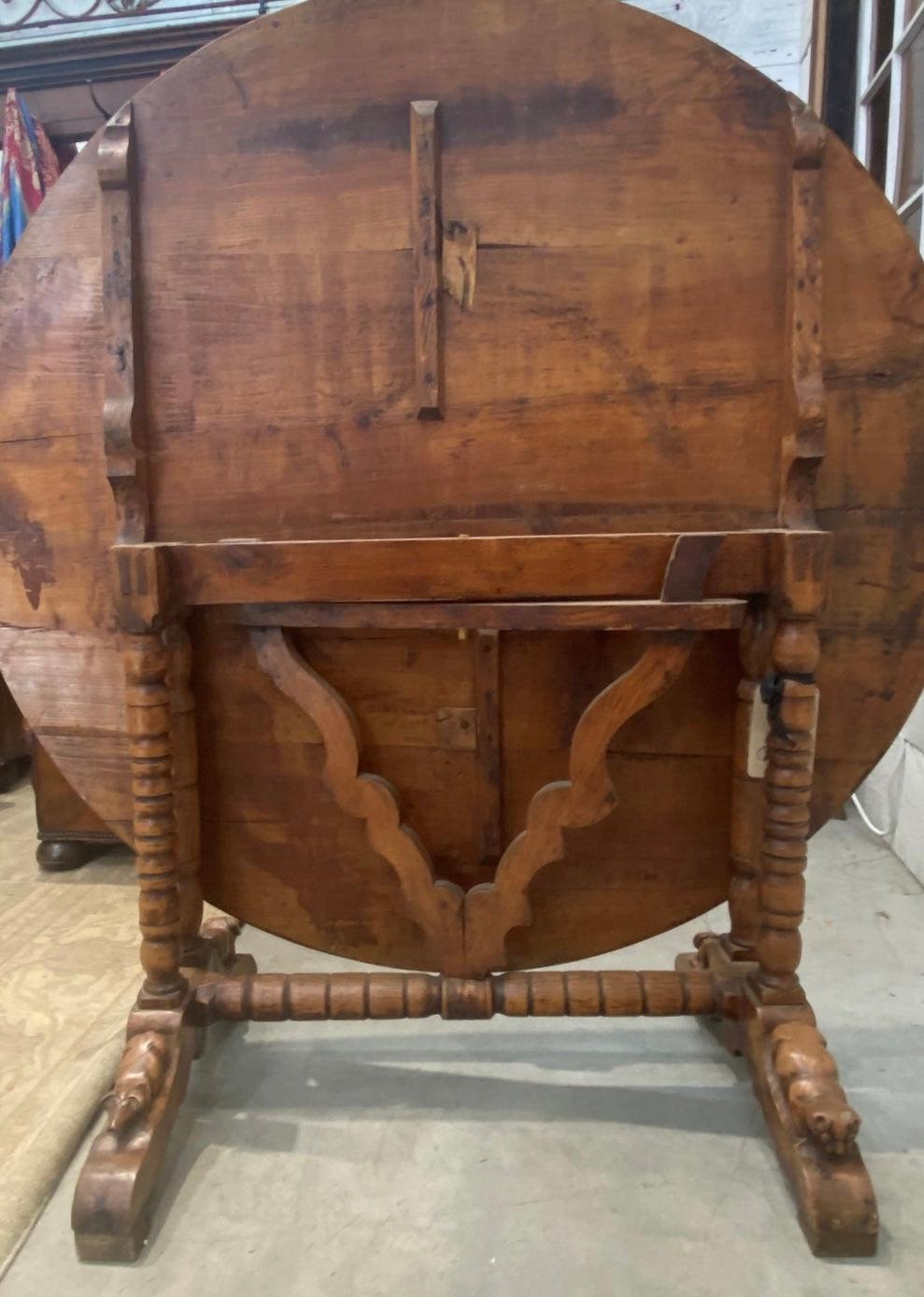 Vendage Table with Carved Detail - The White Barn Antiques