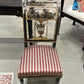 Chair Black Ornate Red and White Seat - The White Barn Antiques