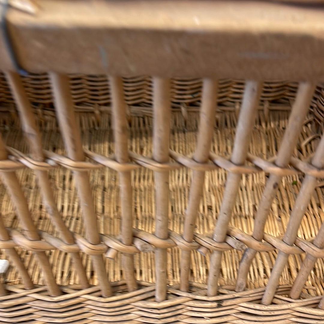English Wicker Laundry Basket - The White Barn Antiques