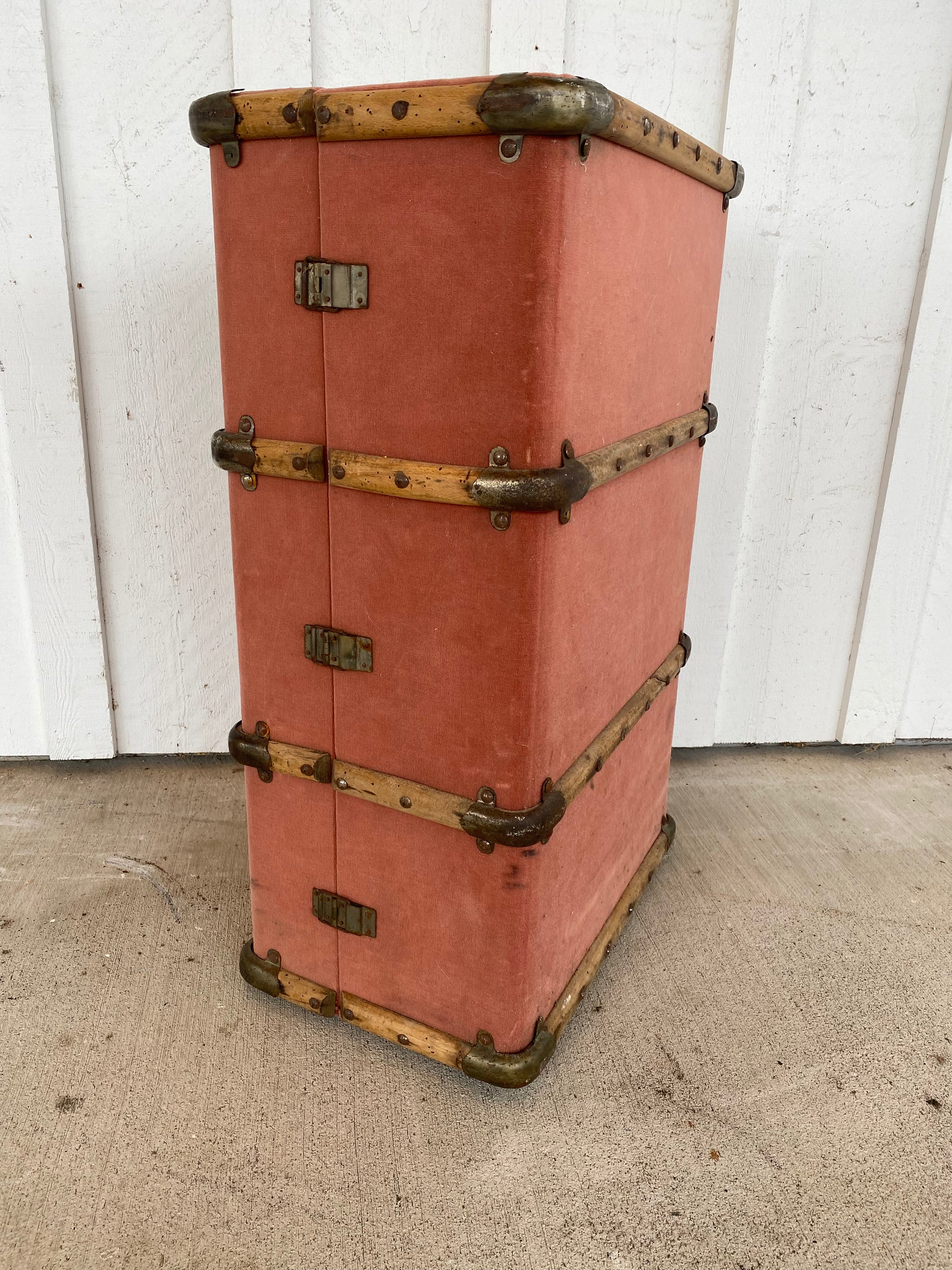 Trunk Pink Velvet - The White Barn Antiques