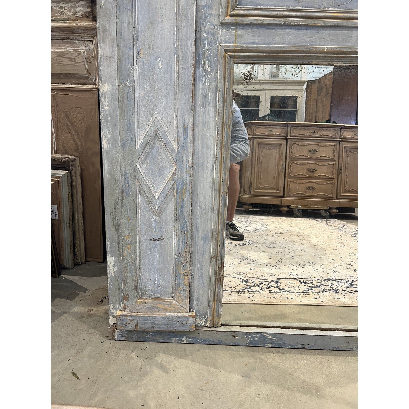 19th Century Wood Framed Mantel Mirror - The White Barn Antiques