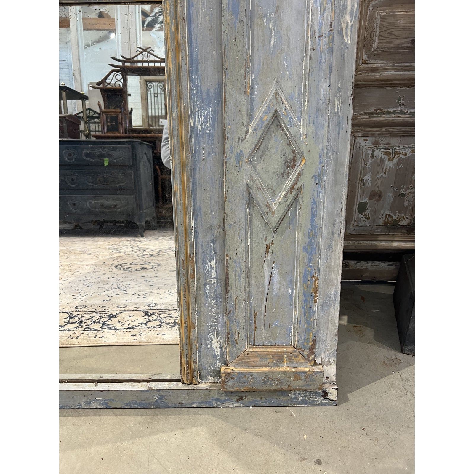 19th Century Wood Framed Mantel Mirror - The White Barn Antiques