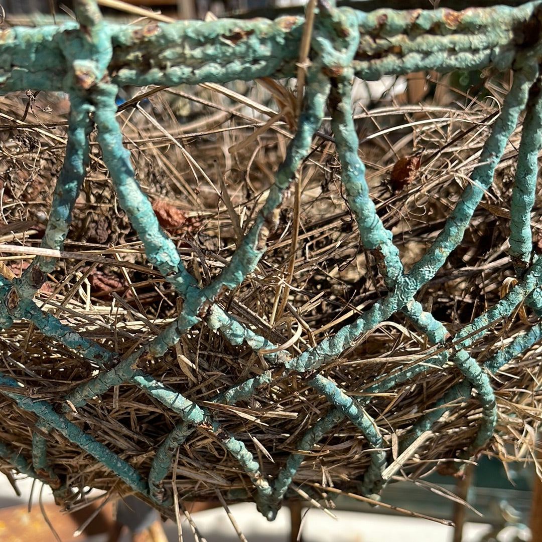 Planter Victorian Cast Iron Wire - The White Barn Antiques