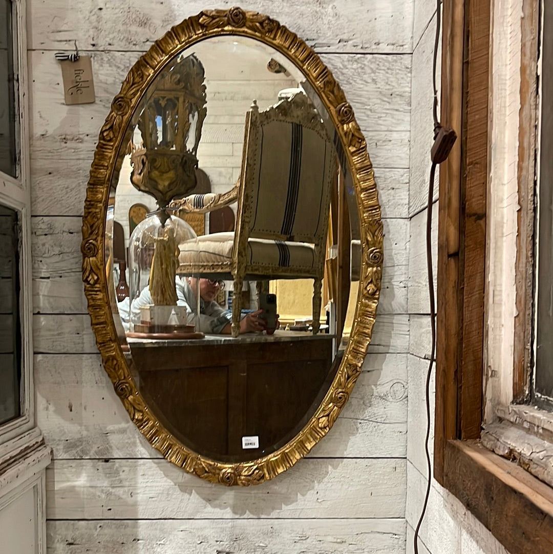 Oval Gilded Mirror - The White Barn Antiques
