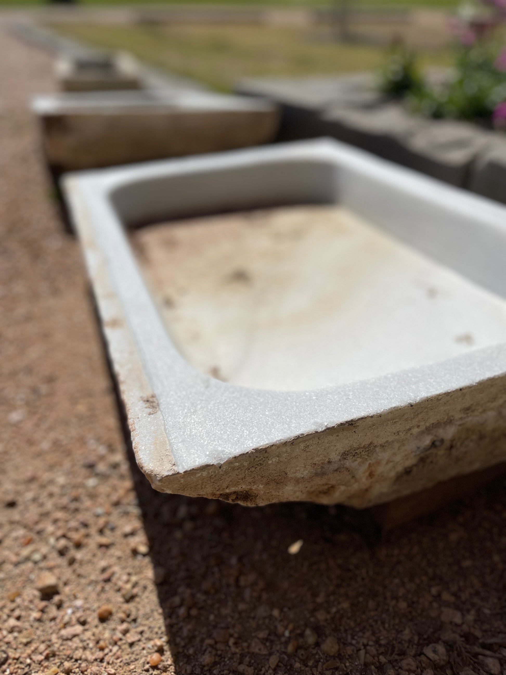 Spanish White Marble Sink - The White Barn Antiques
