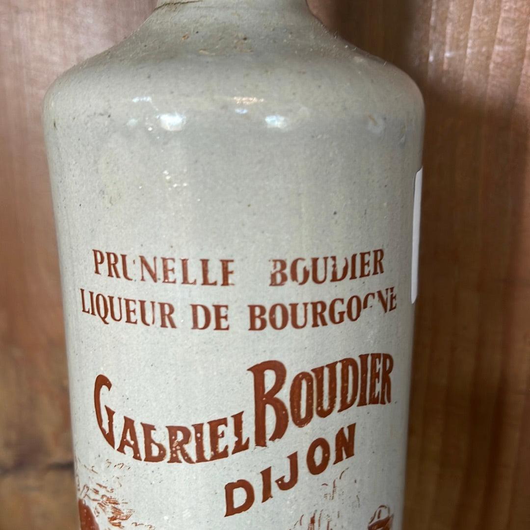 Vintage Mid 20th Century French Stoneware Prunelle De Bourgogne Liquor Bottle - The White Barn Antiques