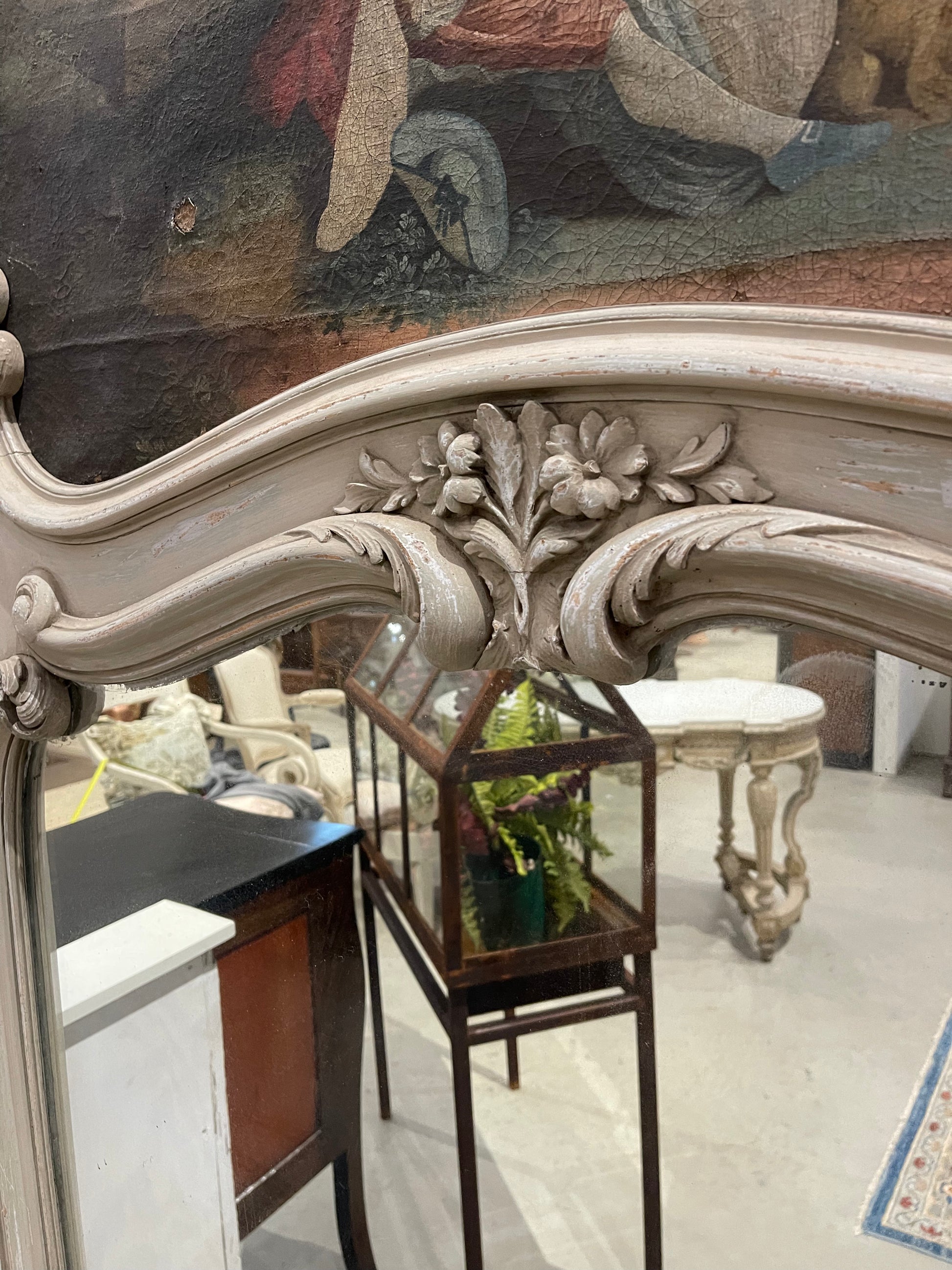 French Trumeau Mirror - The White Barn Antiques