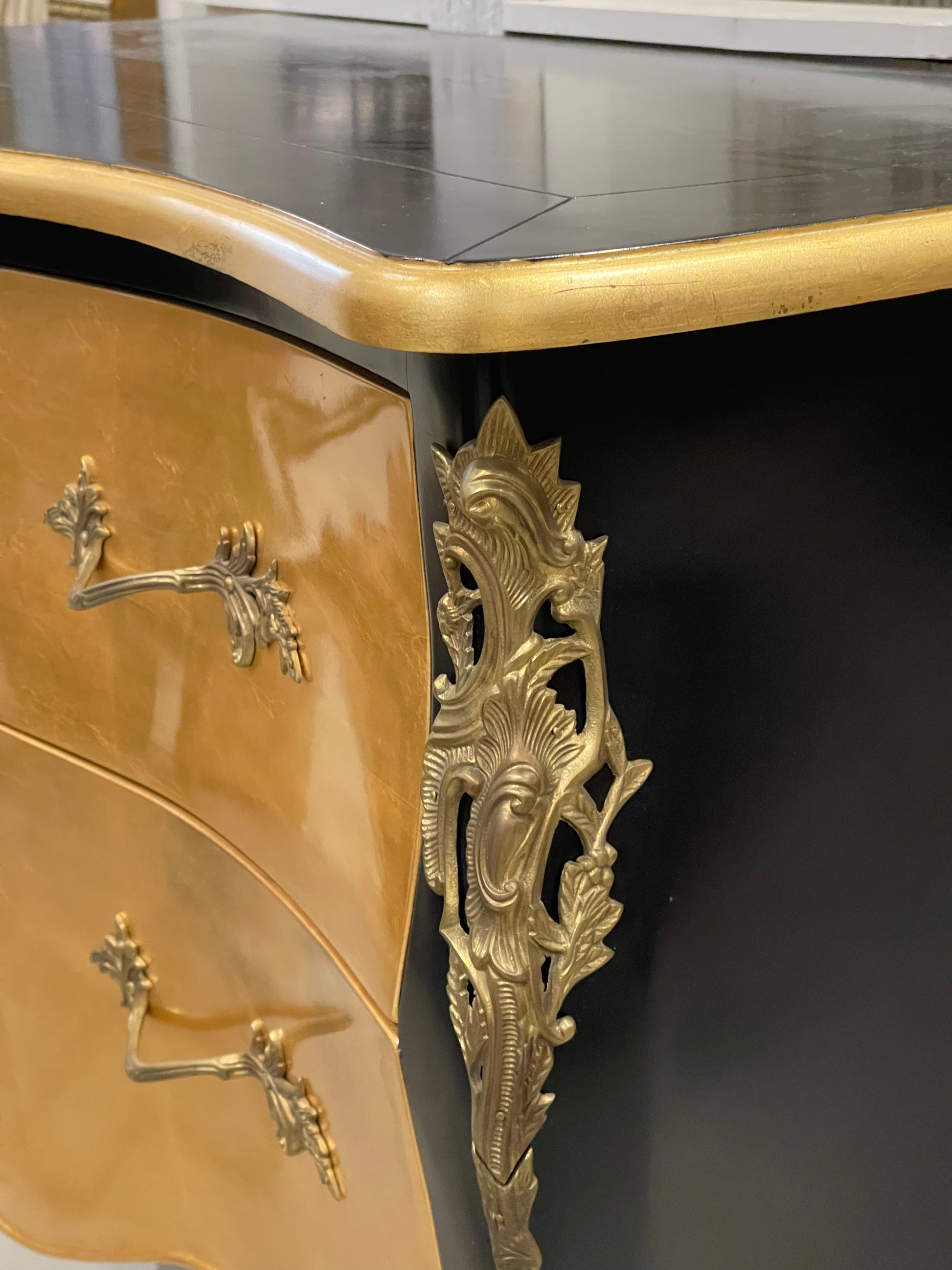 Gold French Heritage Bombay Chest - The White Barn Antiques