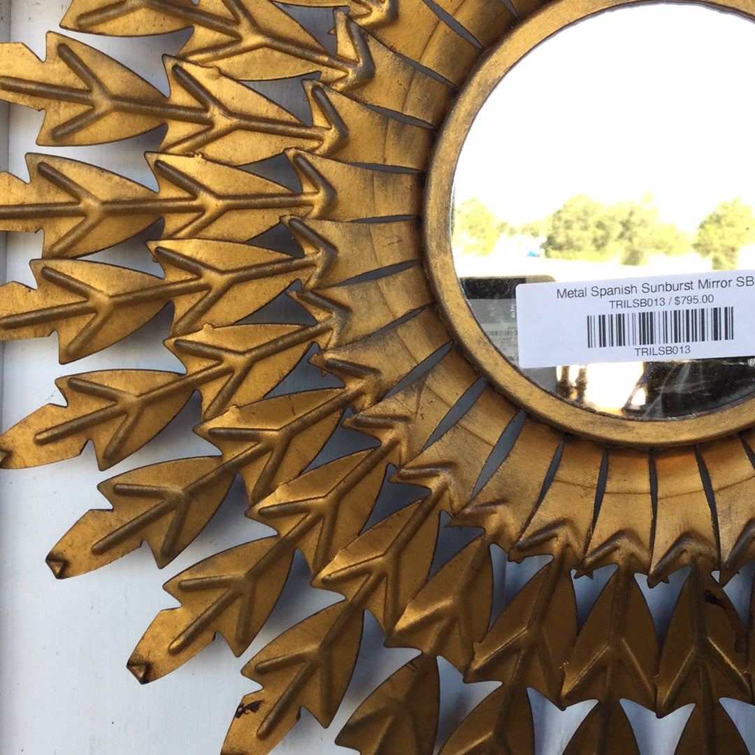 Metal Spanish Sunburst Mirror SB13 - The White Barn Antiques