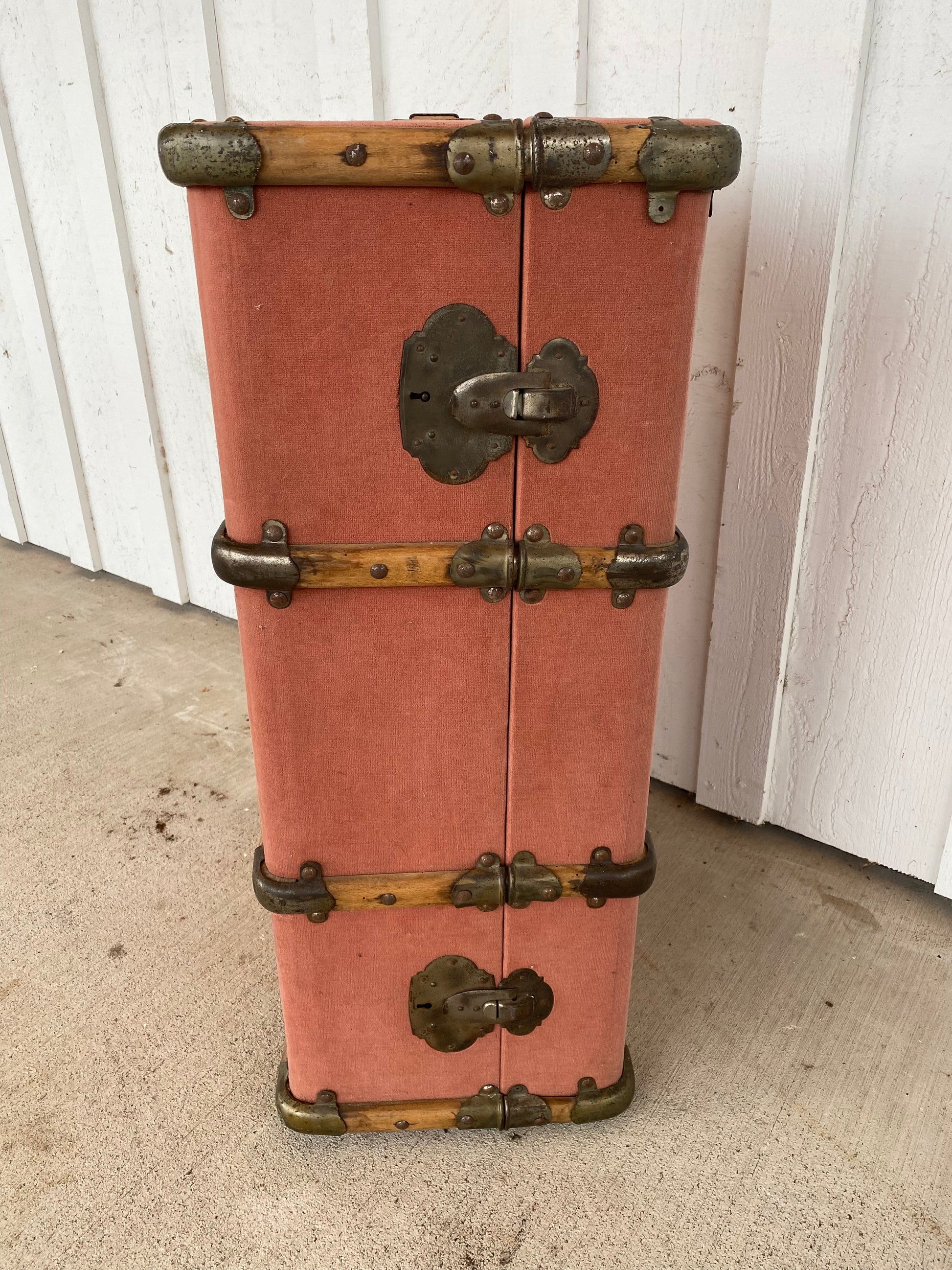 Trunk Pink Velvet - The White Barn Antiques