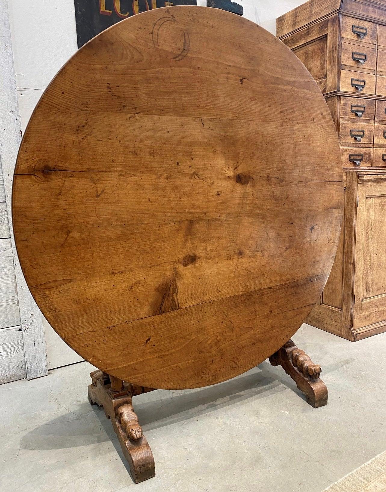 Vendage Table with Carved Detail - The White Barn Antiques