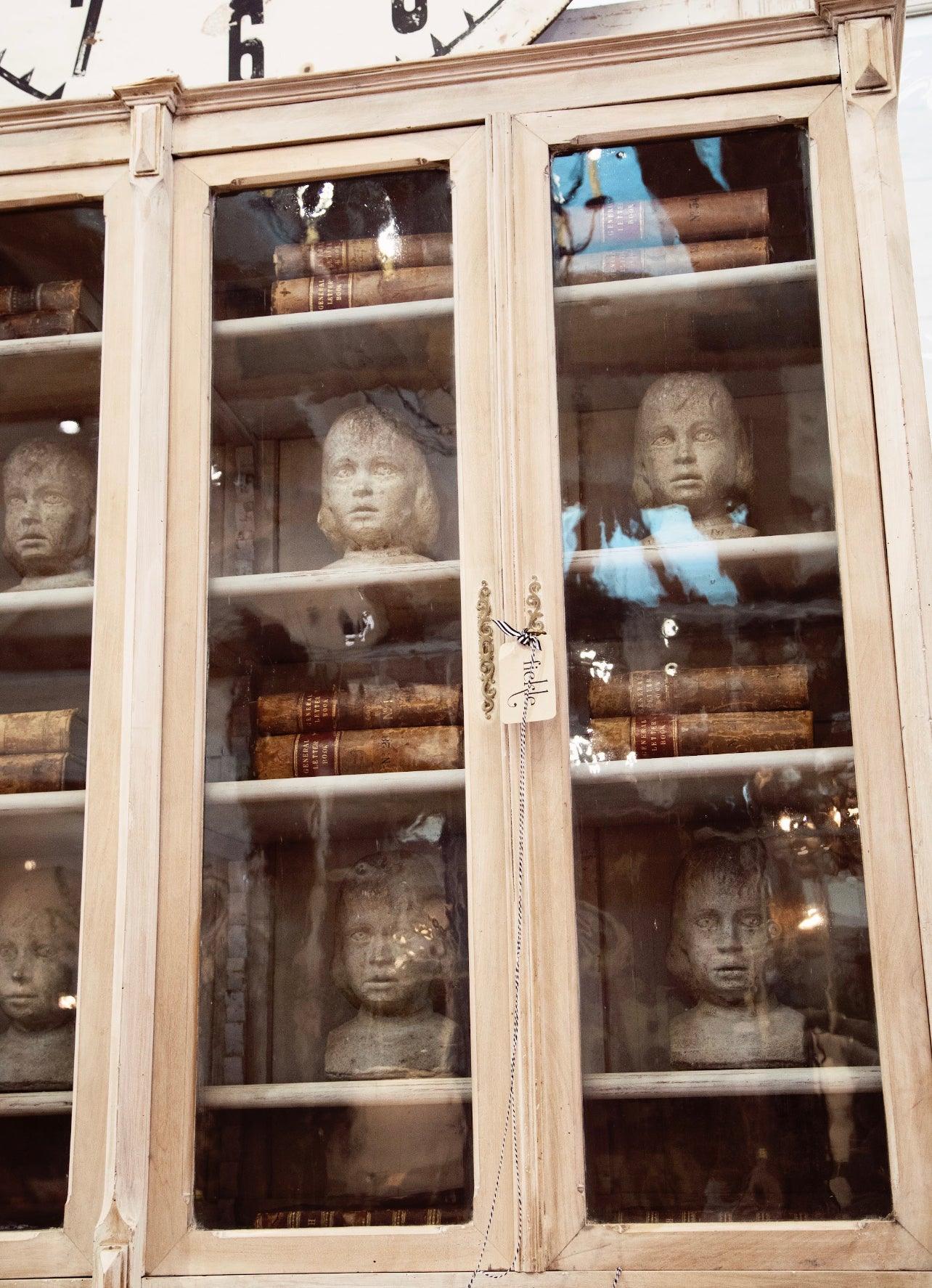 Concrete Girl Garden Busts - The White Barn Antiques