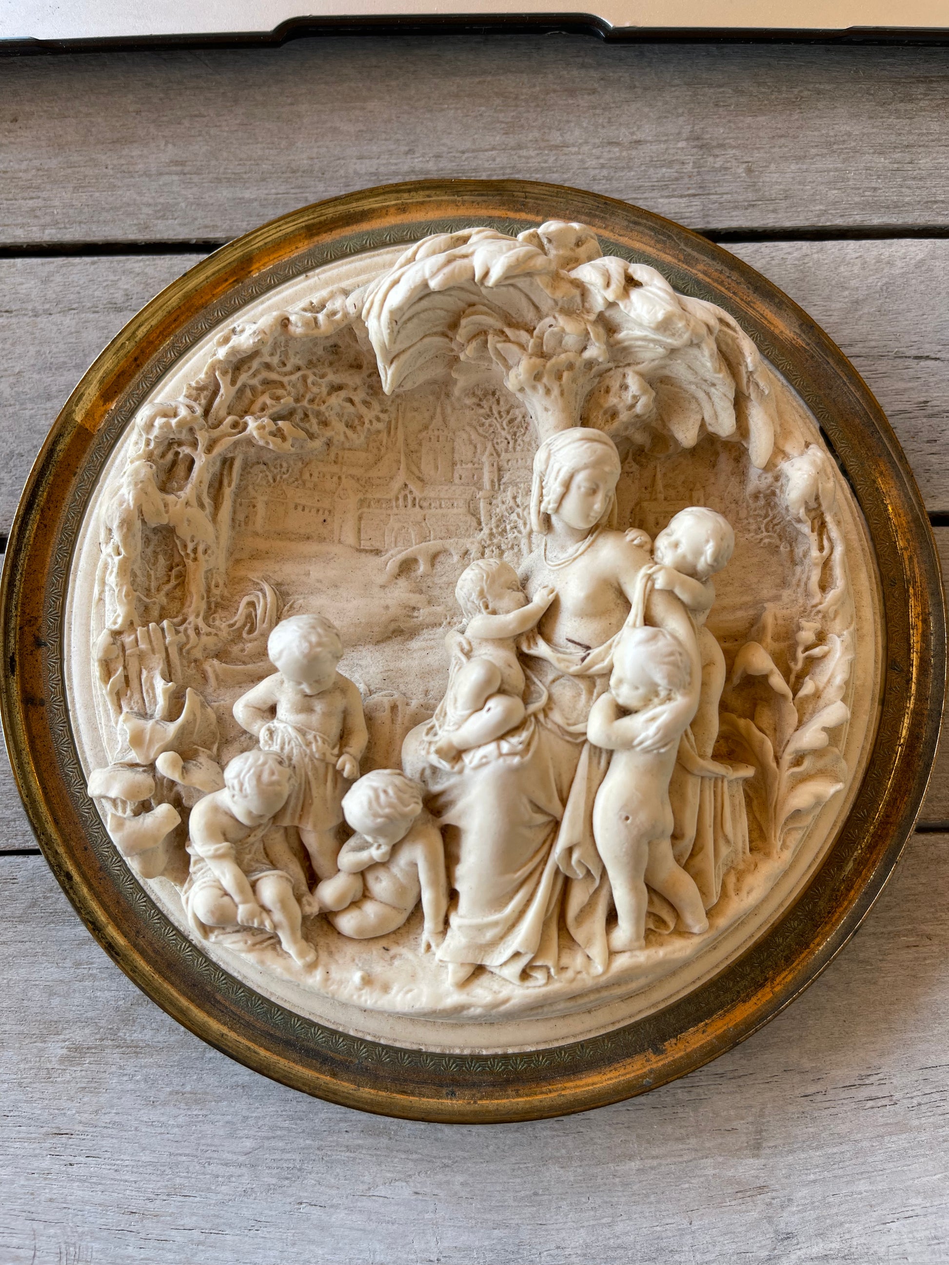 Antique Carved Meerschaum Pierre Alexander Schoenewerk Religious Plaque 19 Century - The White Barn Antiques