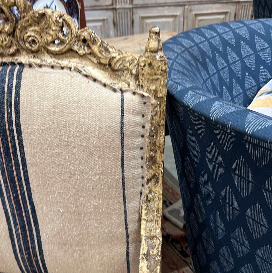 French Striped 1800s Chairs - The White Barn Antiques