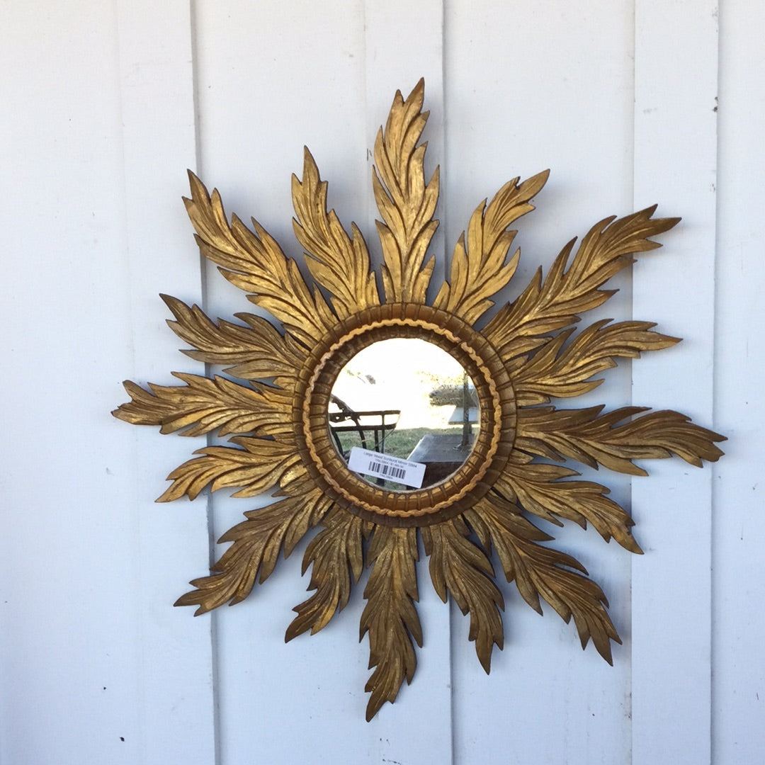 Large Wood Sunburst Mirror SB04 - The White Barn Antiques
