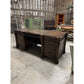 Mid 20th Century Wooden Desk with Desk Leathering - The White Barn Antiques
