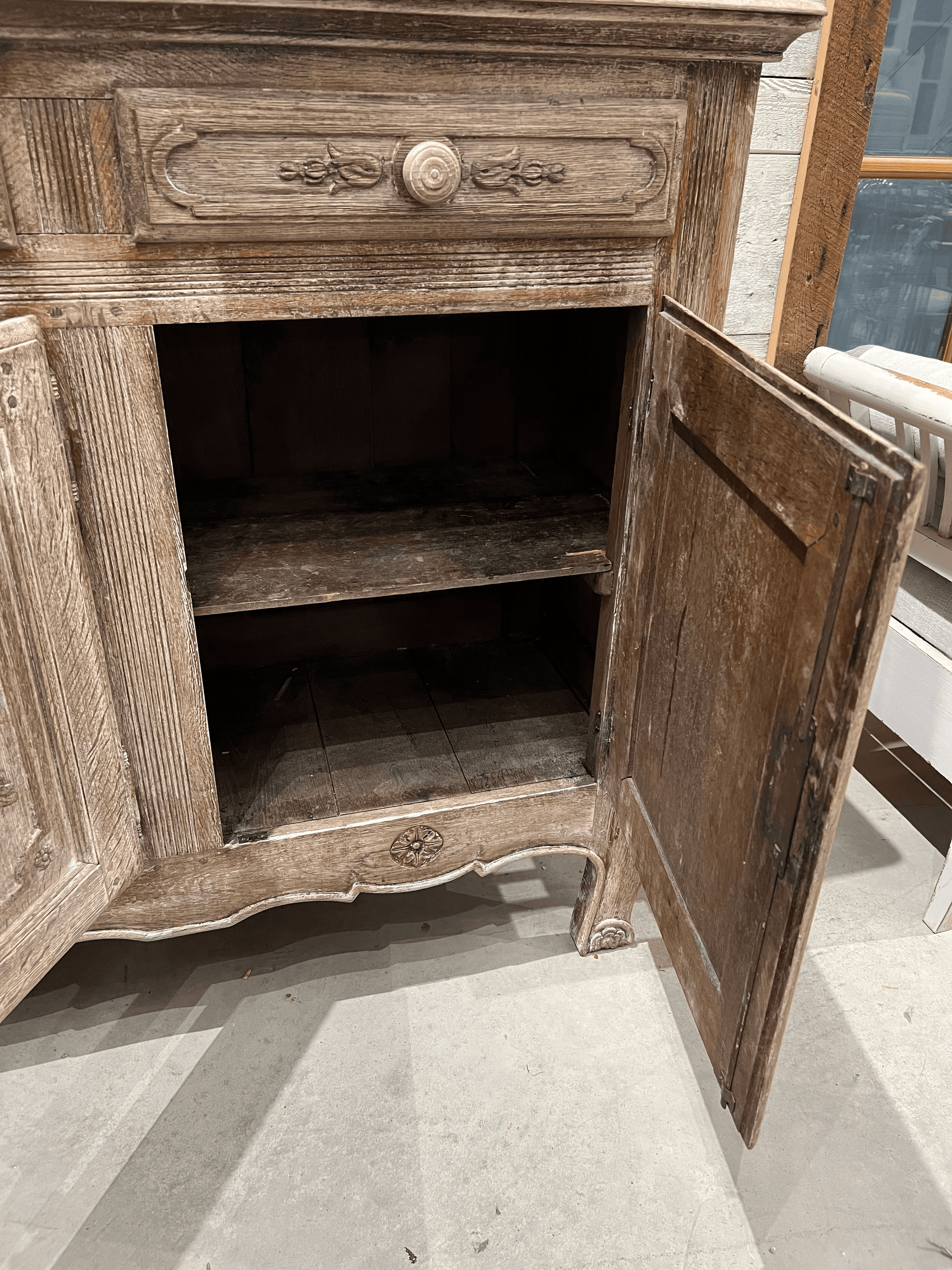 Early 20th Century French Bleached Oak Enfilade - The White Barn Antiques
