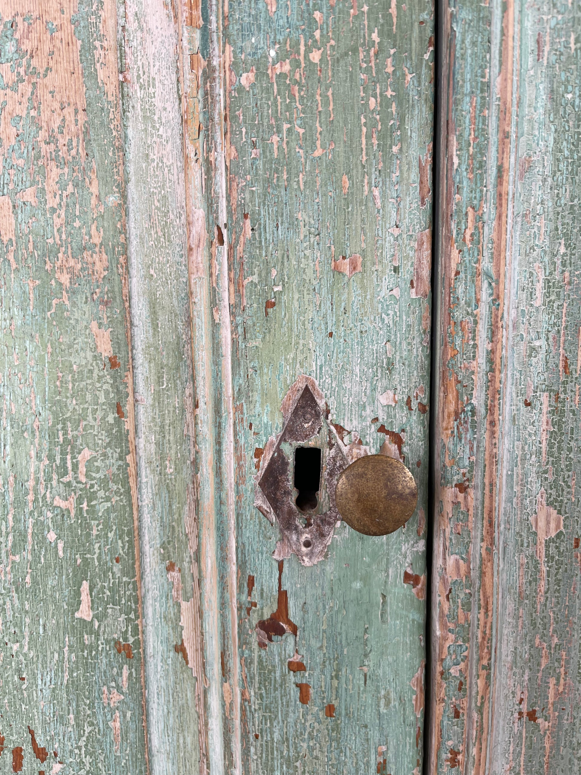 Cupboard - Green 19th Century 2 Pieces - The White Barn Antiques