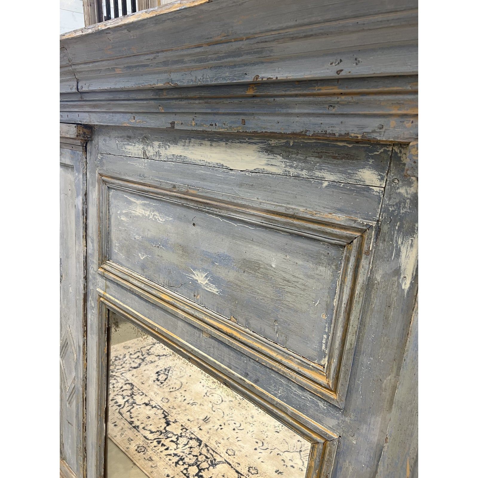 19th Century Wood Framed Mantel Mirror - The White Barn Antiques