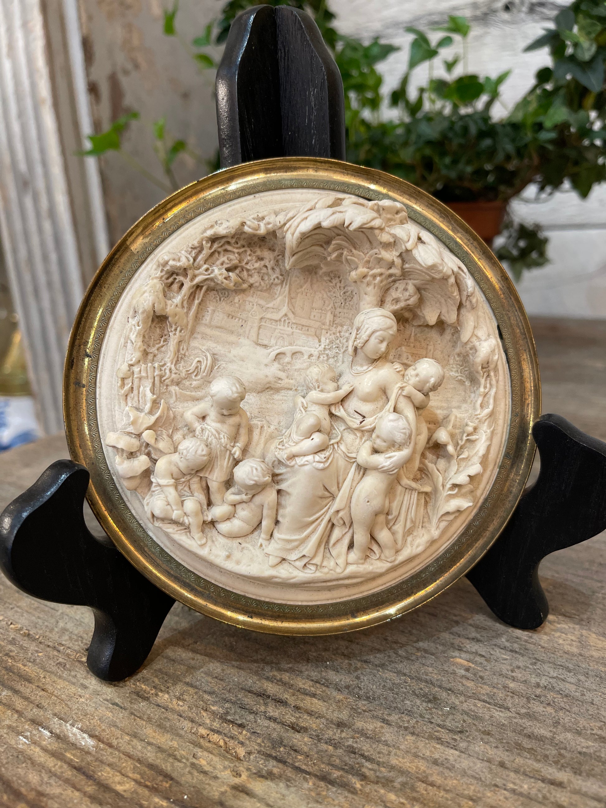 Antique Carved Meerschaum Pierre Alexander Schoenewerk Religious Plaque 19 Century - The White Barn Antiques