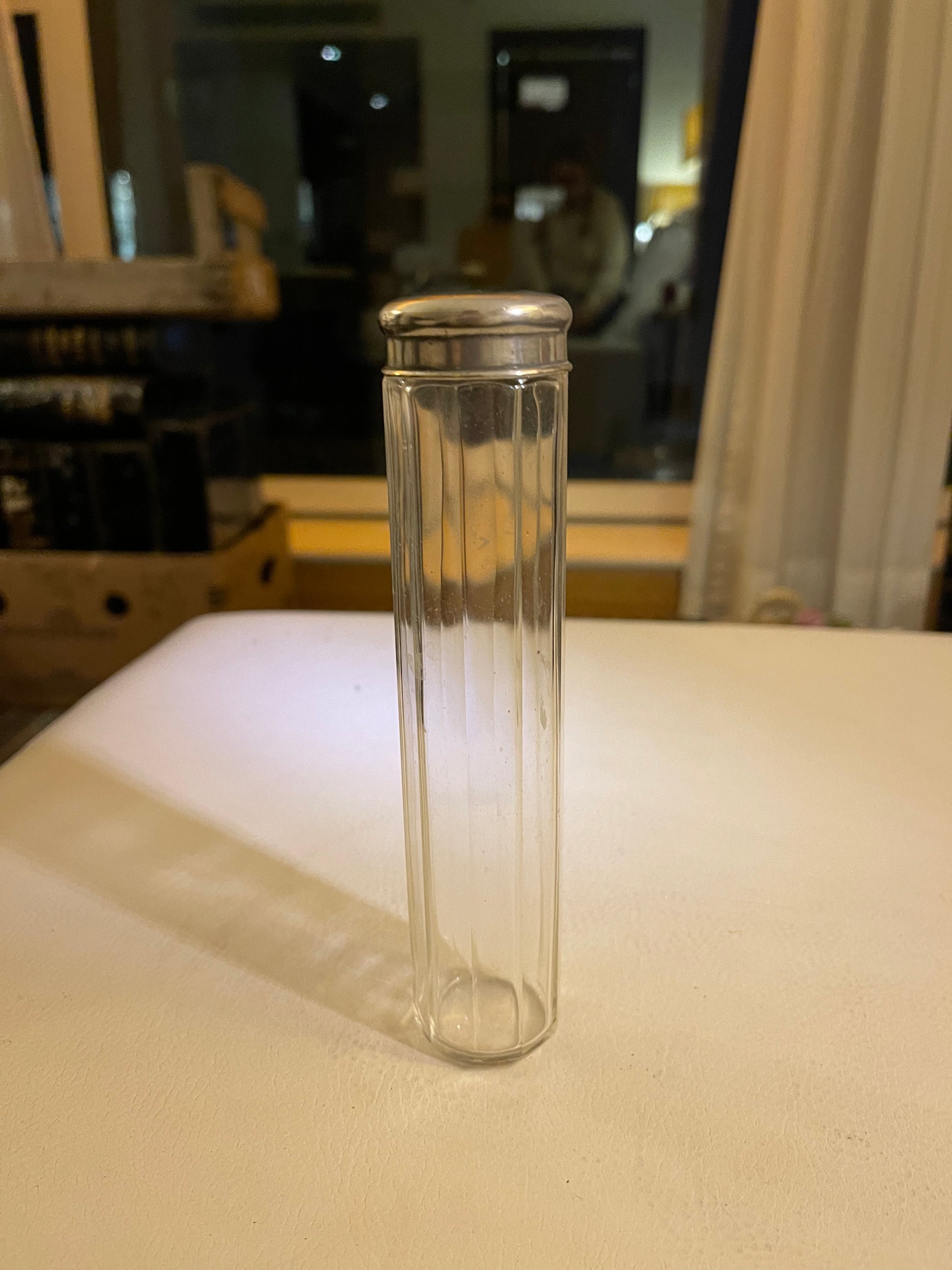 Glass Vanity Jar or Train Case Bottle - The White Barn Antiques