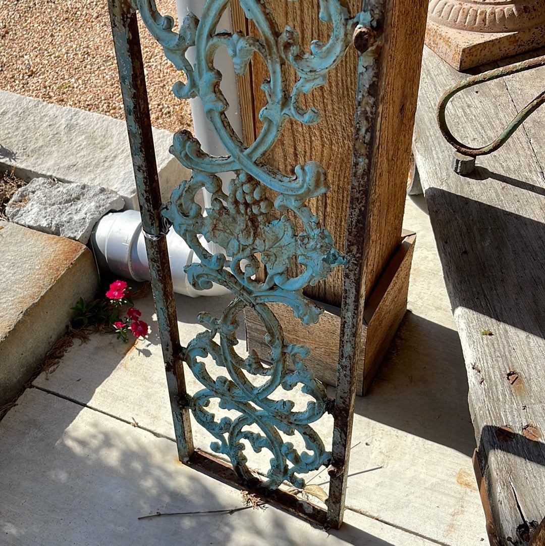 Turquoise Fretwork / Iron - The White Barn Antiques