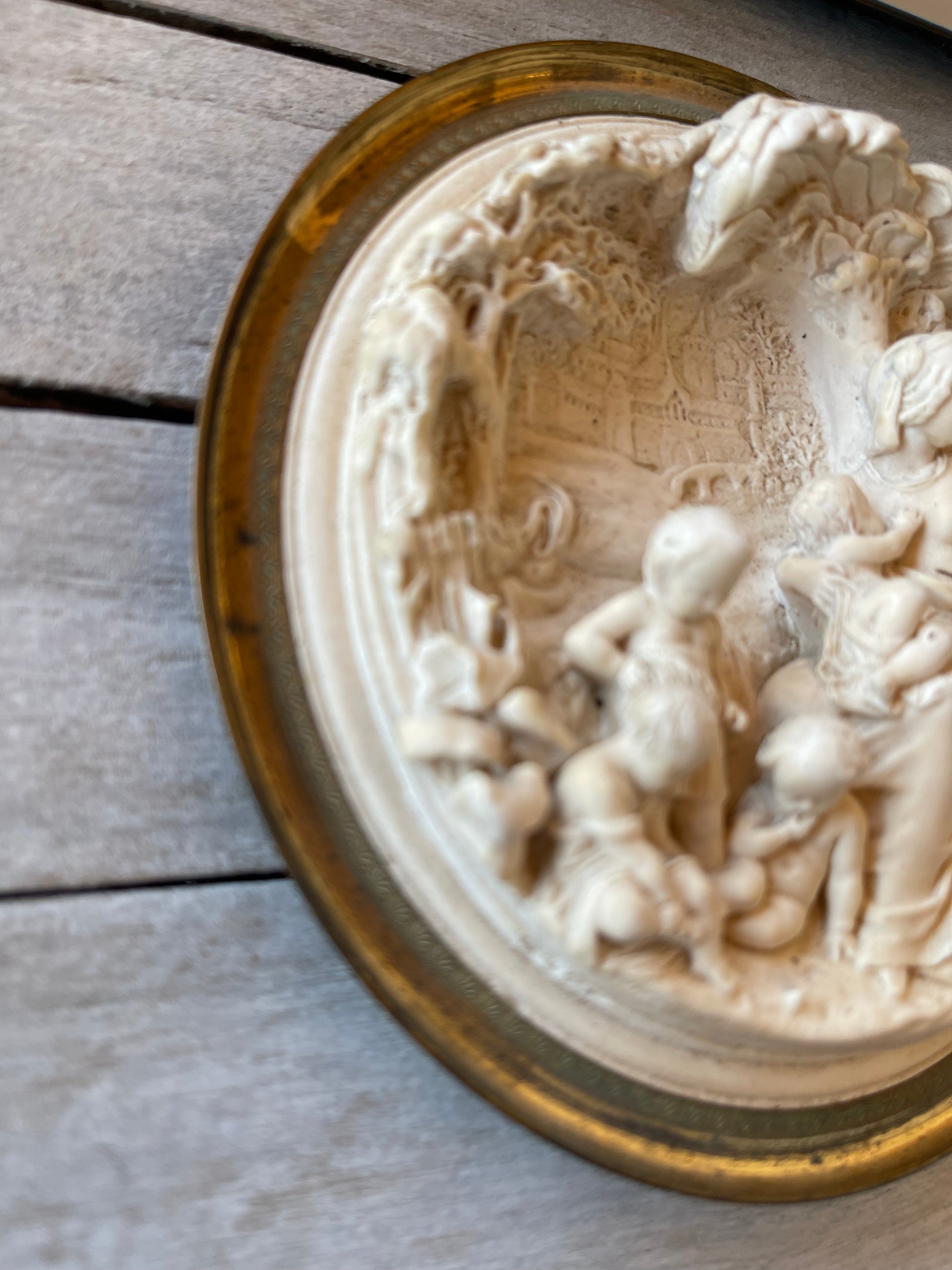 Antique Carved Meerschaum Pierre Alexander Schoenewerk Religious Plaque 19 Century - The White Barn Antiques
