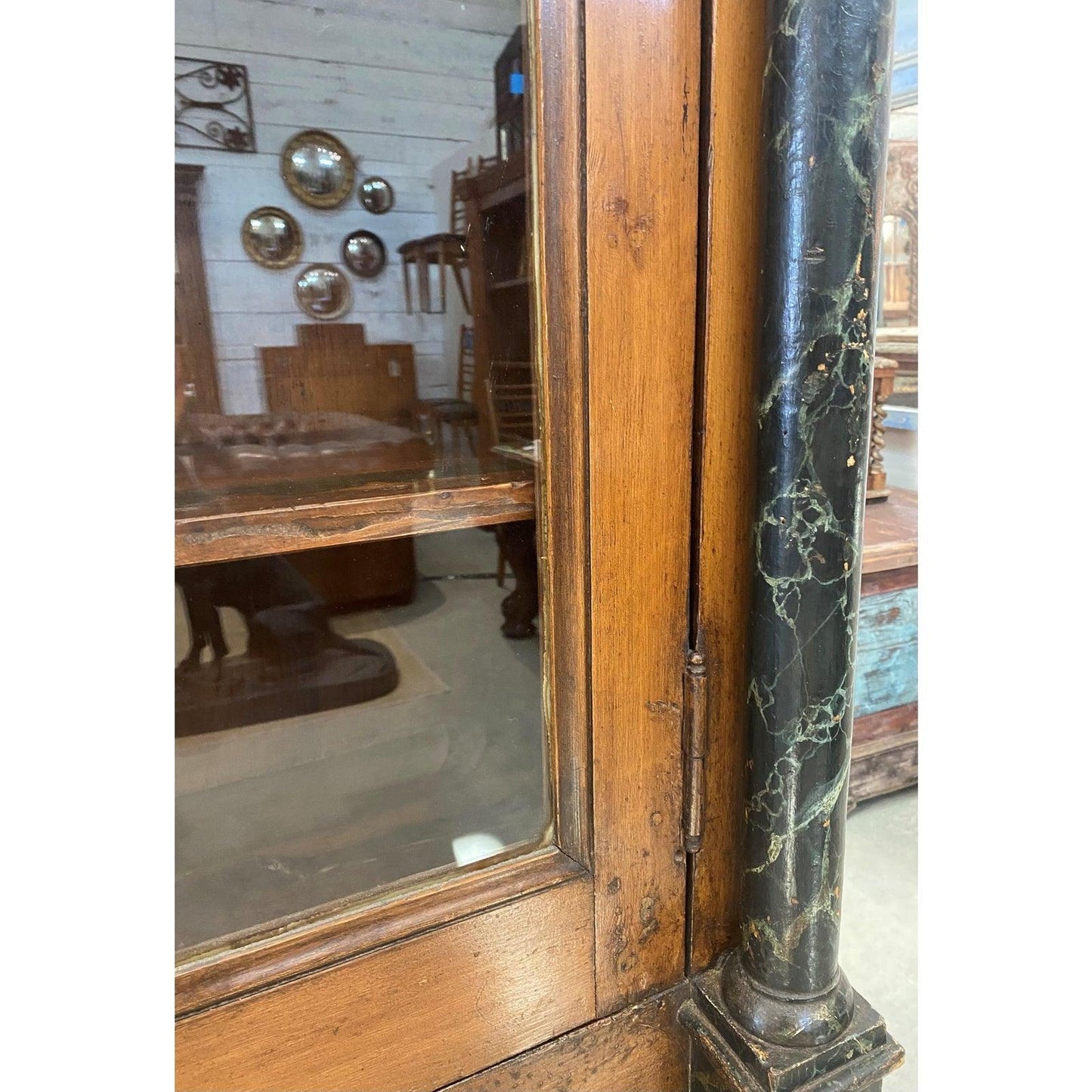 19th Century Faux Marble French Pharmacy/Apothecary Cabinet - The White Barn Antiques