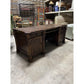 Mid 20th Century Wooden Desk with Desk Leathering - The White Barn Antiques