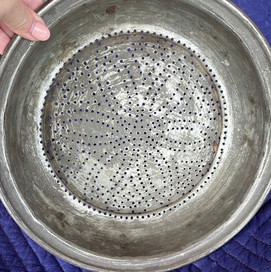 Vintage Copper Sieve Colander Passoire - The White Barn Antiques