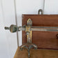 Wood and Brass Coat Rack 1900 - The White Barn Antiques