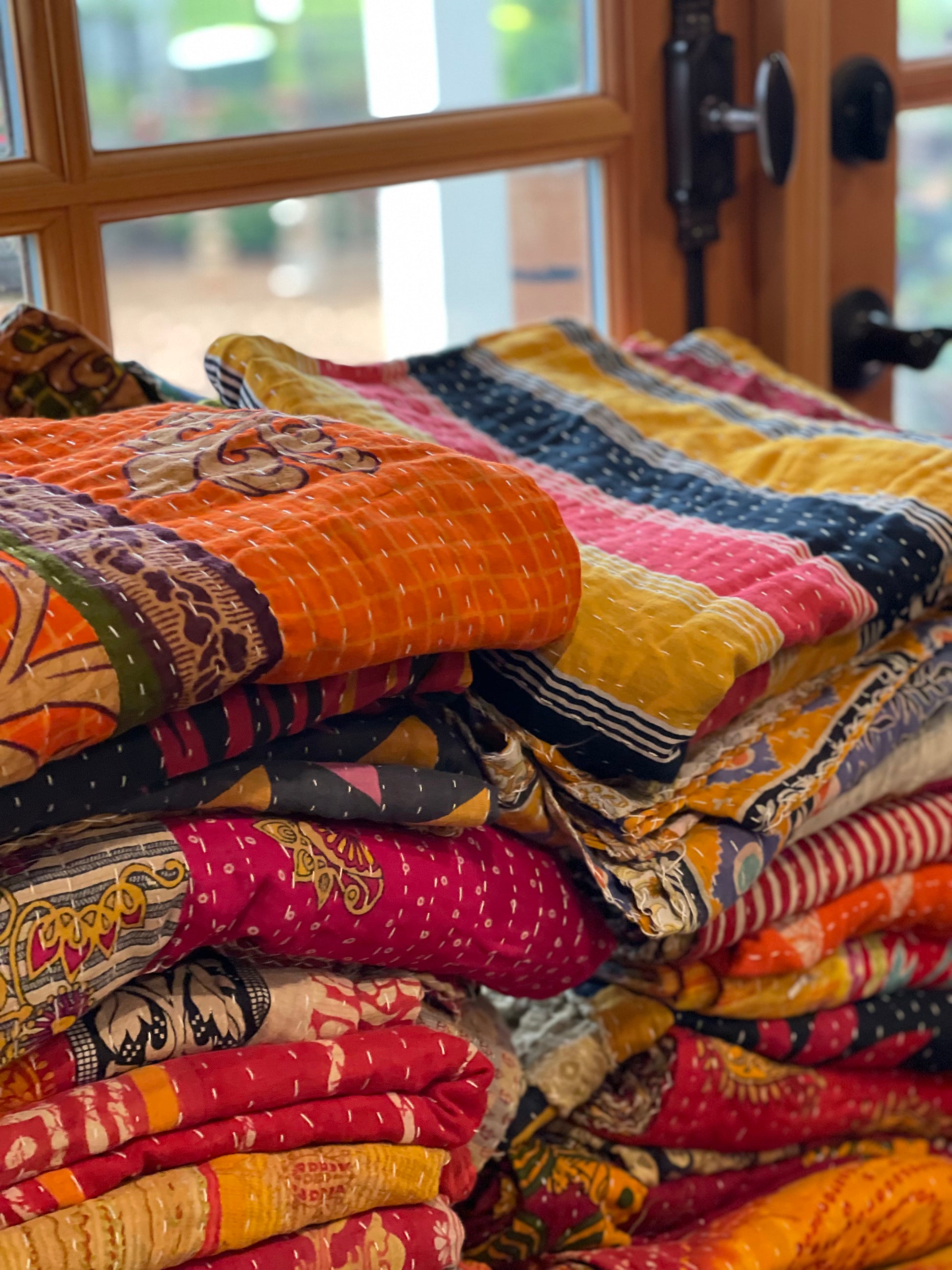 Kantha Throw Quilts & Blankets  Vintage, Handmade & Indian Style