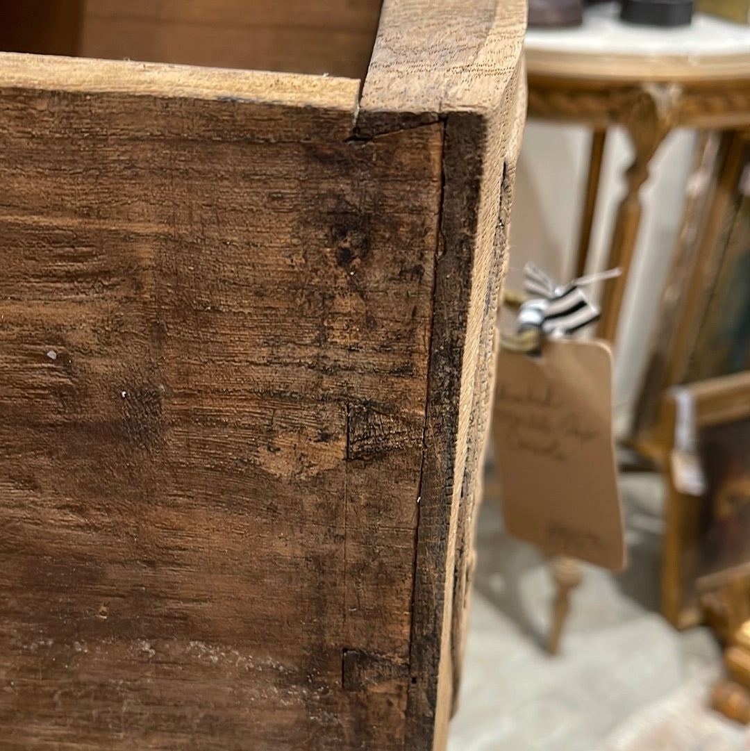 Bleached Marble Top Console 4 Drawer 3 Rows - The White Barn Antiques