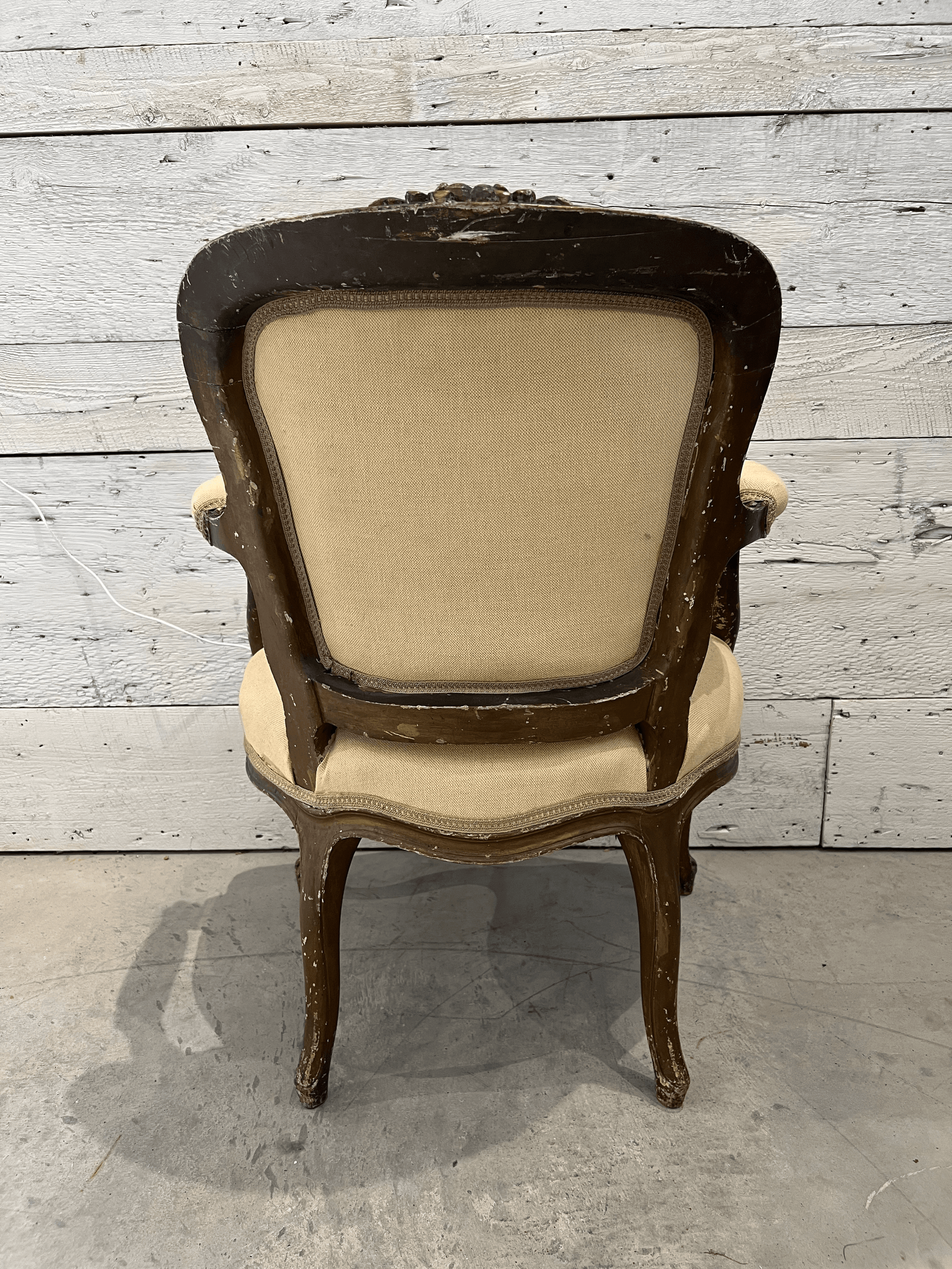 Early 20th Century Louis XV Walnut Fauteuil Arm Chairs - a Pair - The White Barn Antiques