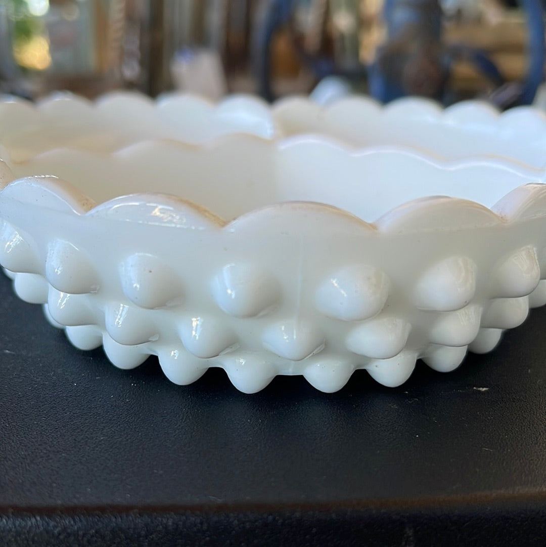 Fenton Hobnail 3 Part relish dish - The White Barn Antiques