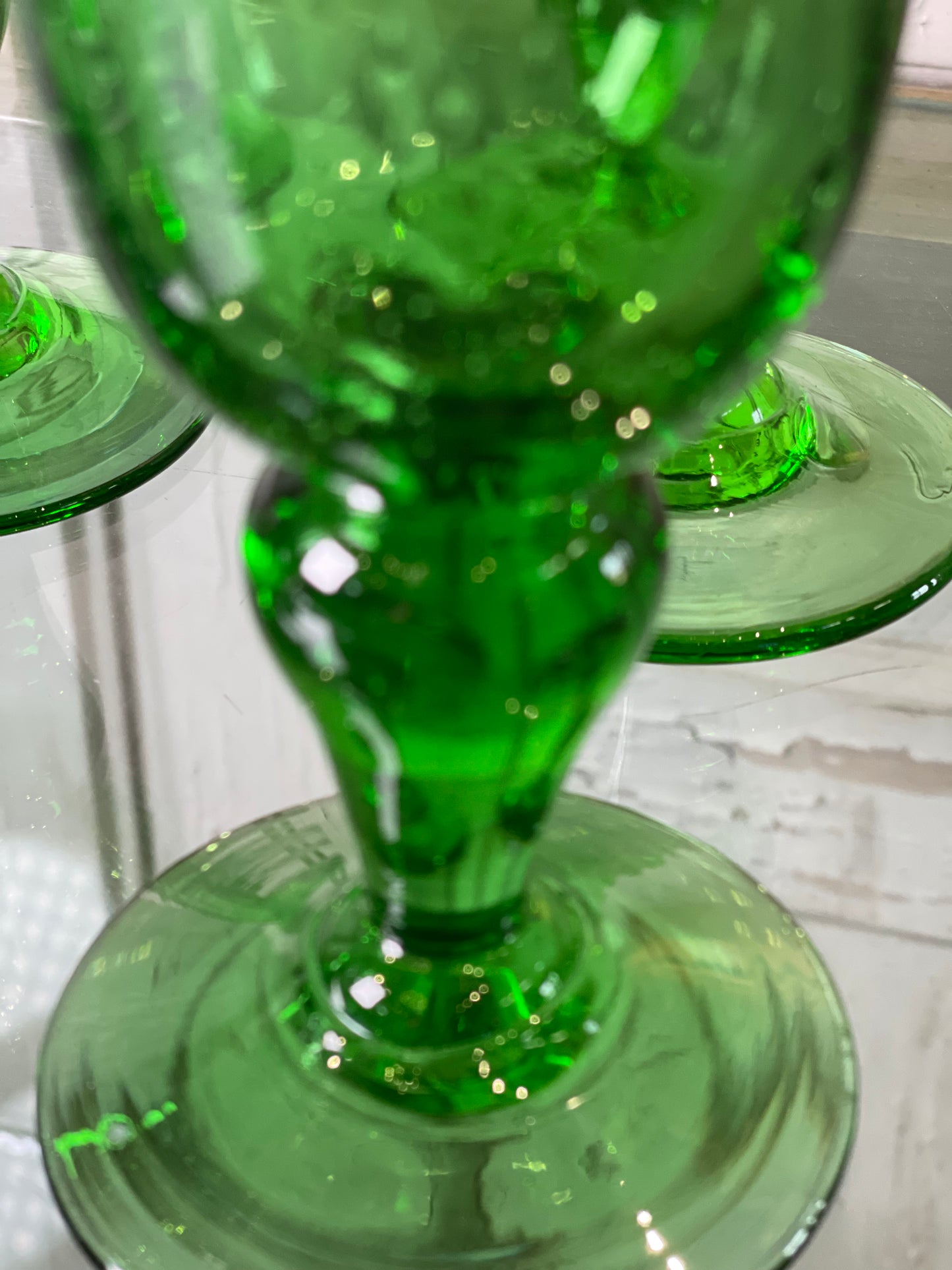 Large Green Wine Glass - The White Barn Antiques