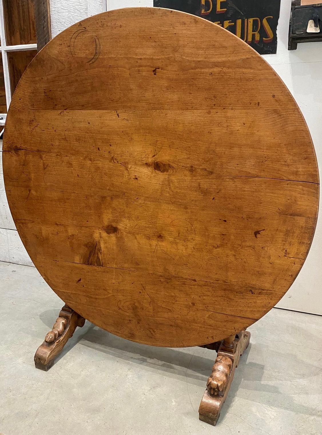 Vendage Table with Carved Detail - The White Barn Antiques