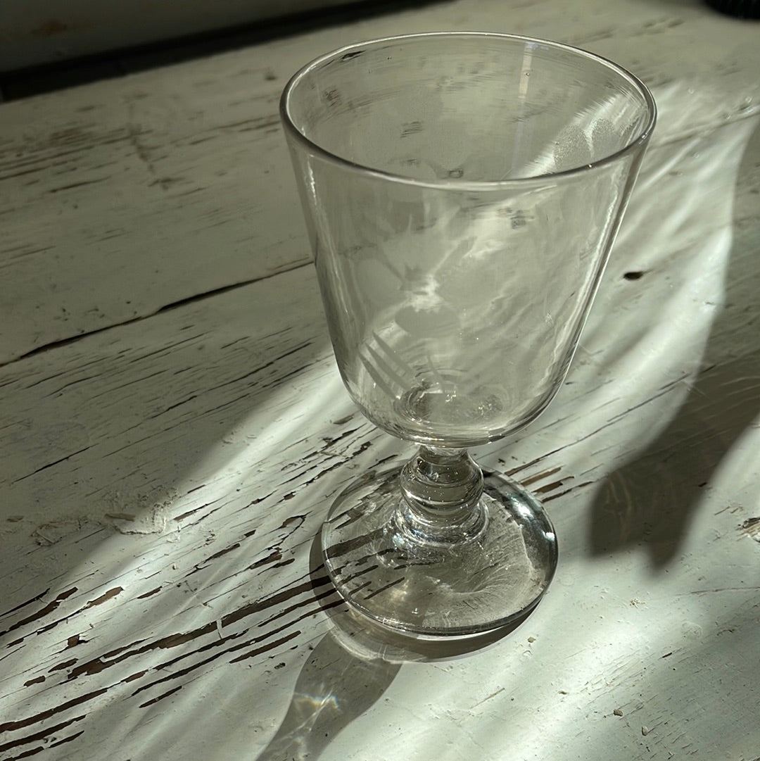 French Souvenir Event Glass with Etched Flowers - The White Barn Antiques