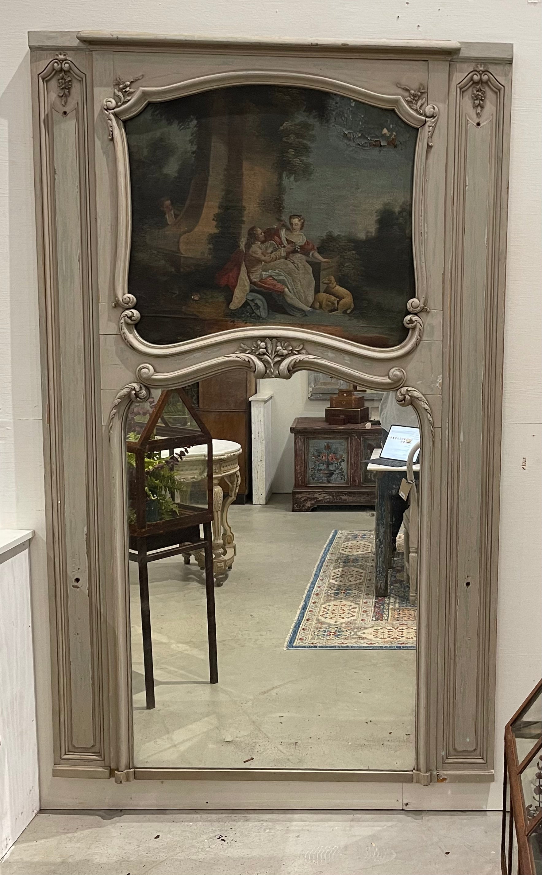 French Trumeau Mirror - The White Barn Antiques