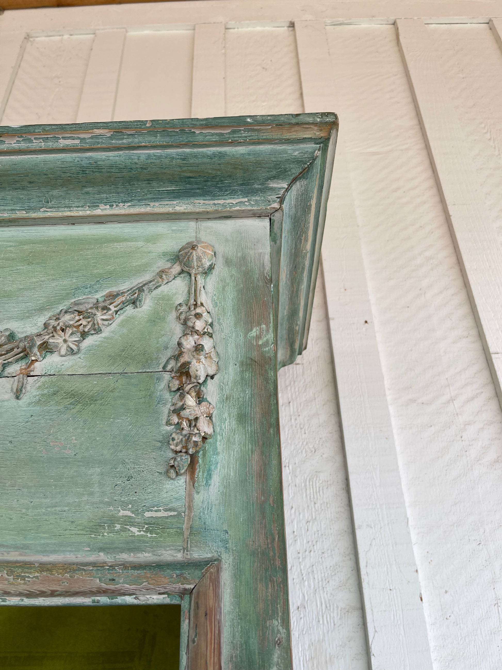Cupboard - Green 19th Century 2 Pieces - The White Barn Antiques