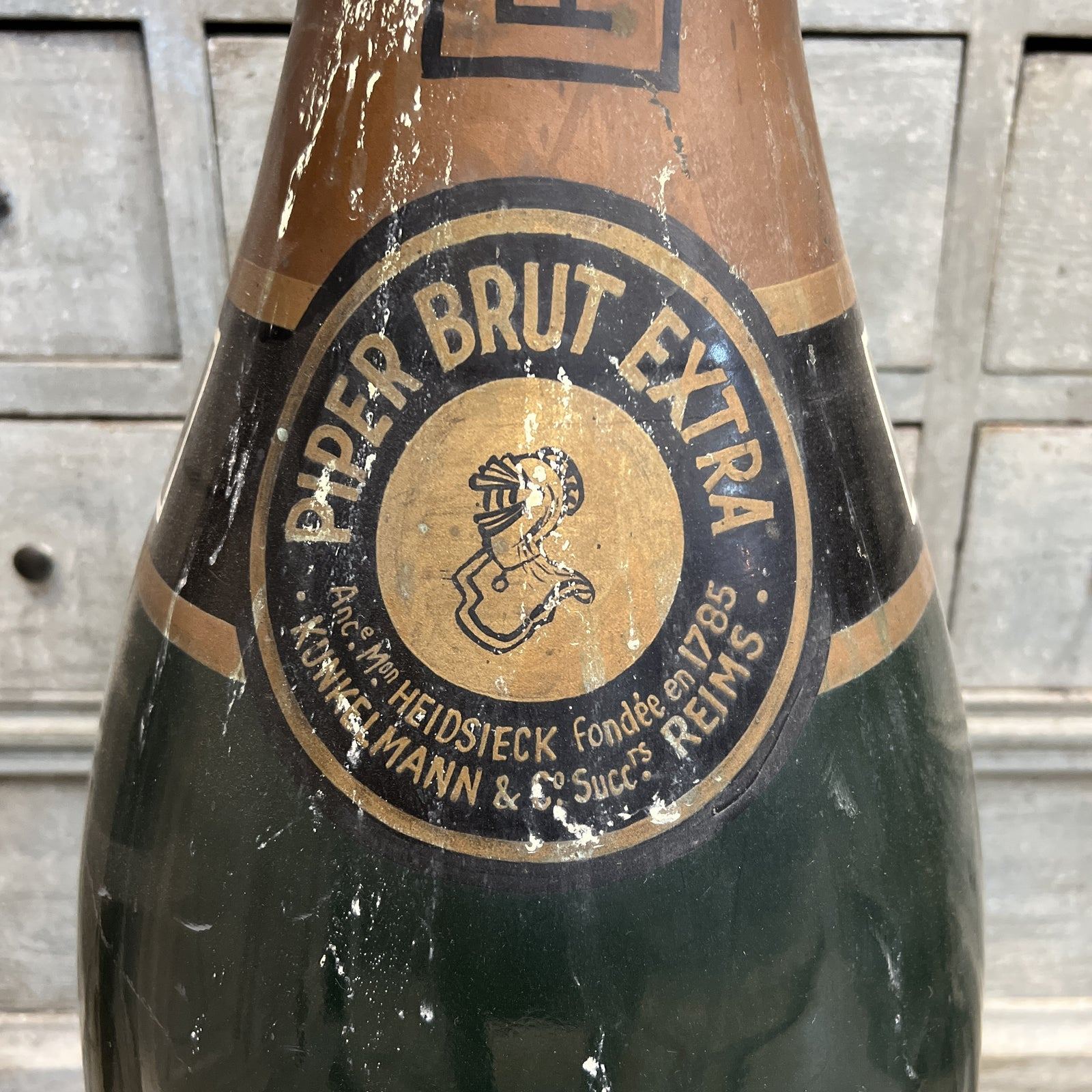 Mid-Century Modern Large Piper-Heidsieck Plastic Champagne Bottle - The White Barn Antiques