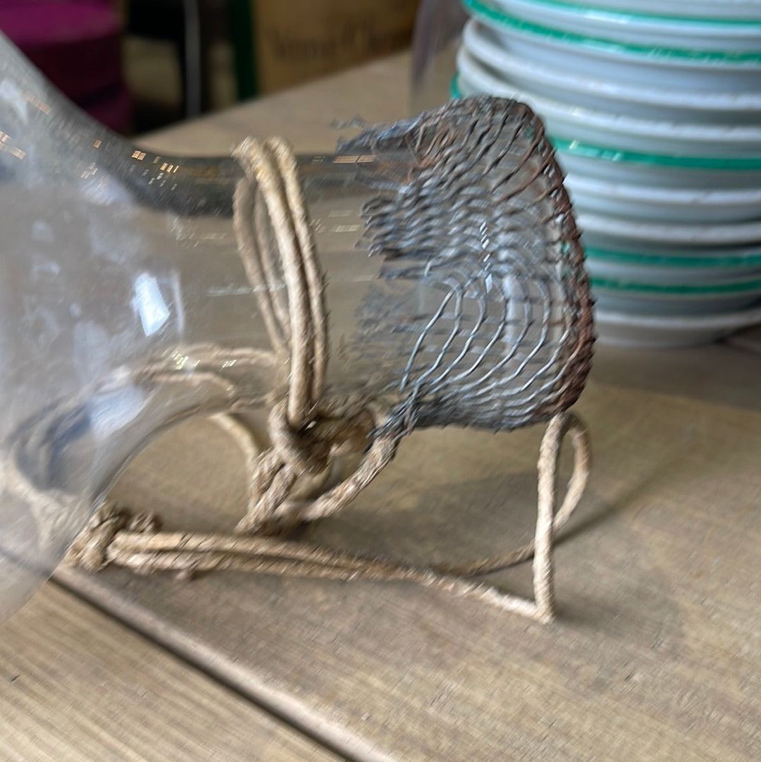 Bubble Glass Minnow Trap with Mesh over Top - The White Barn Antiques