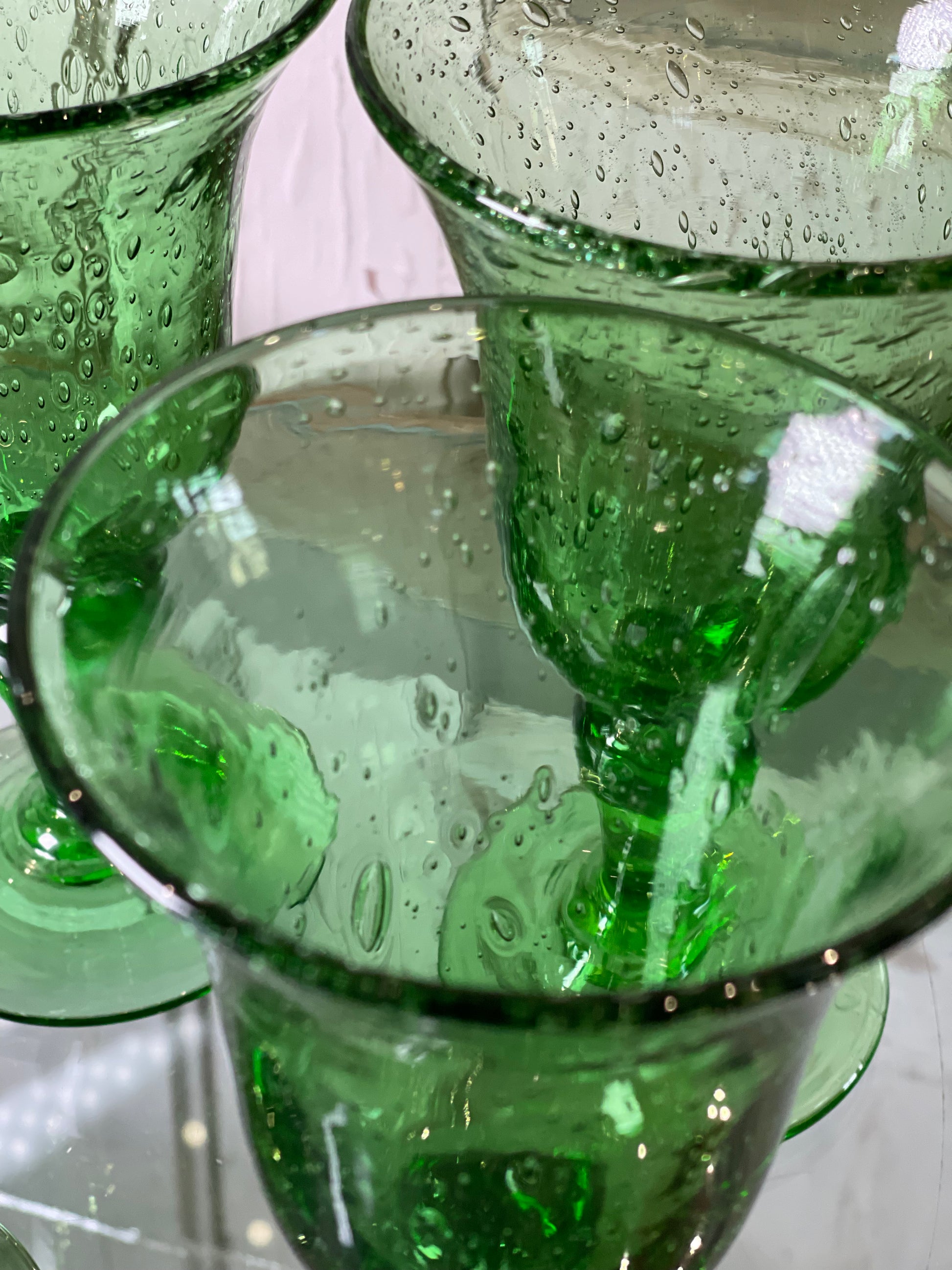 Large Green Wine Glass - The White Barn Antiques